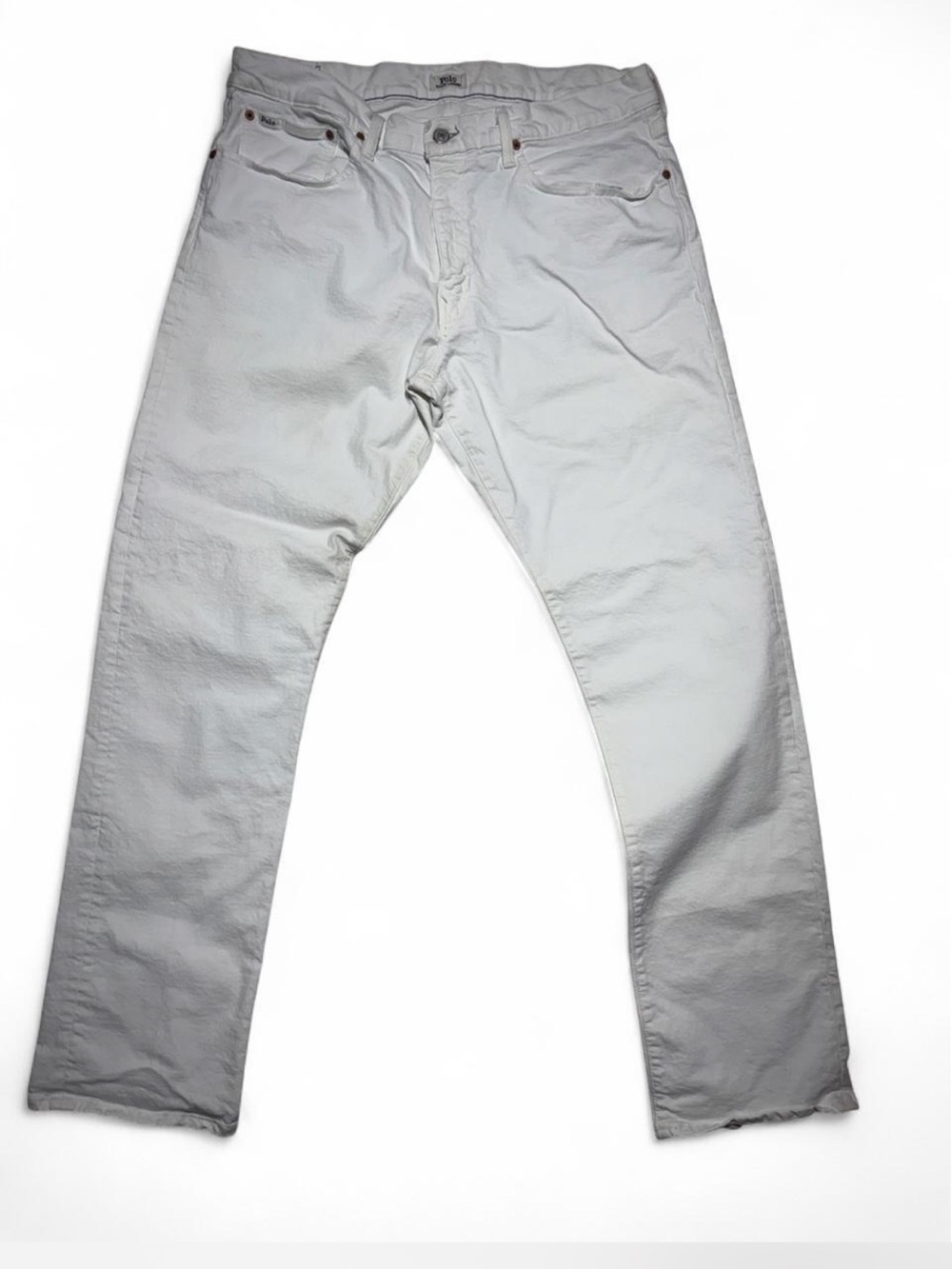 VINTAGE RALPH LAUREN POLO WHITE DENIM JEANS MENS 36/34 HAMPTON RELAXED FIT